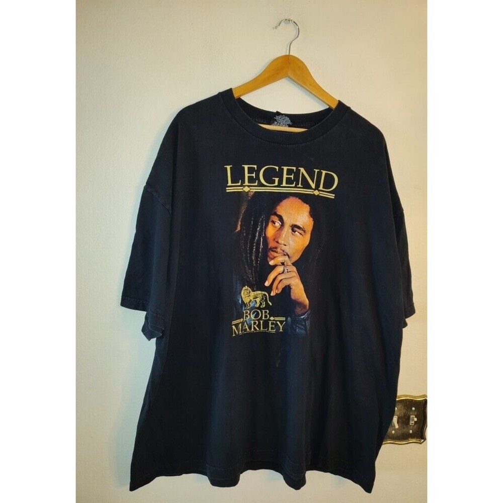 Men's Zion Rootswear Bob Marley Legend Black T Shirt Size 4X Pit2pit 29"